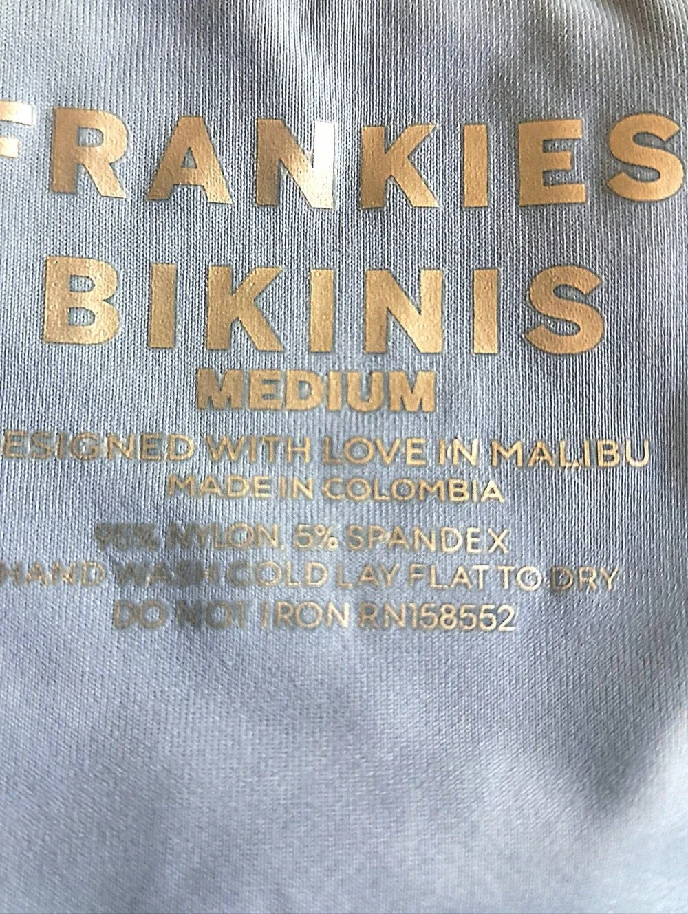 Frankies Lani Strapless Bikini Top Medium Baby Blue Puff Fabric Like New!!!!
